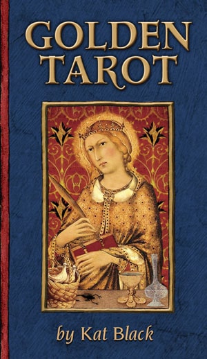 黃金塔羅|Golden Tarot|78張,中世紀到文藝復興的藝術化圖象拼貼作品,贈中文翻譯