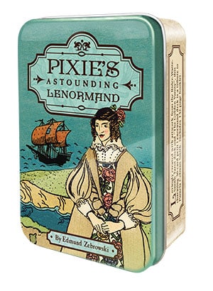 袖珍版偉特雷諾曼塔羅錫鐵盒|Pixies Astounding Lenormand Deck|36張,贈中文翻譯