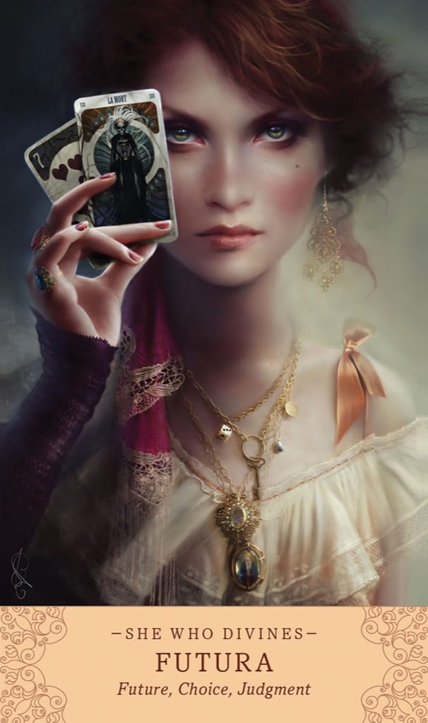 她示神諭卡|Elle Qui Oracle|44張,女性能量慈悲與智慧的象徵,堅毅又強韌的體驗,贈中文翻譯