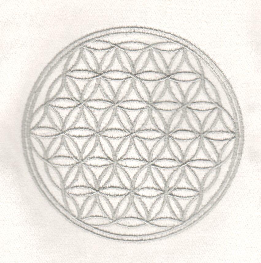 生命之花能量袋- 白布銀線（大）｜牌卡袋、塔羅袋、束口袋、保護袋