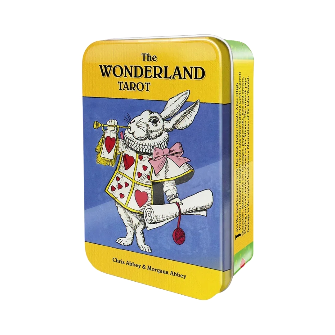 愛麗絲夢遊仙境塔羅錫鐵盒｜The Wonderland Tarot｜78張,偉特塔羅系統,逗趣學習解讀,贈中文翻譯