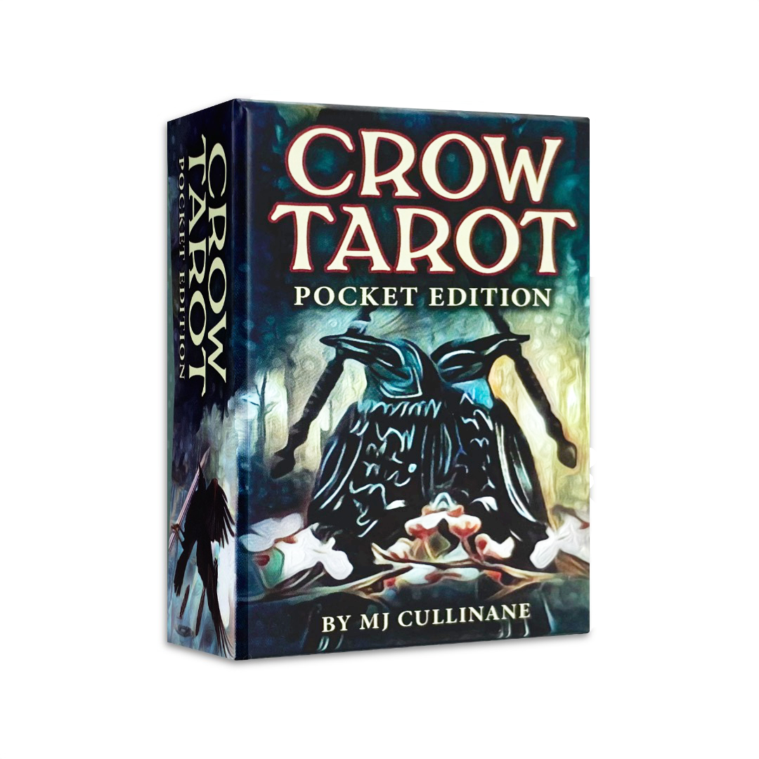 袖珍版烏鴉塔羅牌：跨越隱秘的界線，覺察真相｜Crow Tarot Pocket Edition｜78張牌卡和128頁的圖解說明手冊,贈中文翻譯