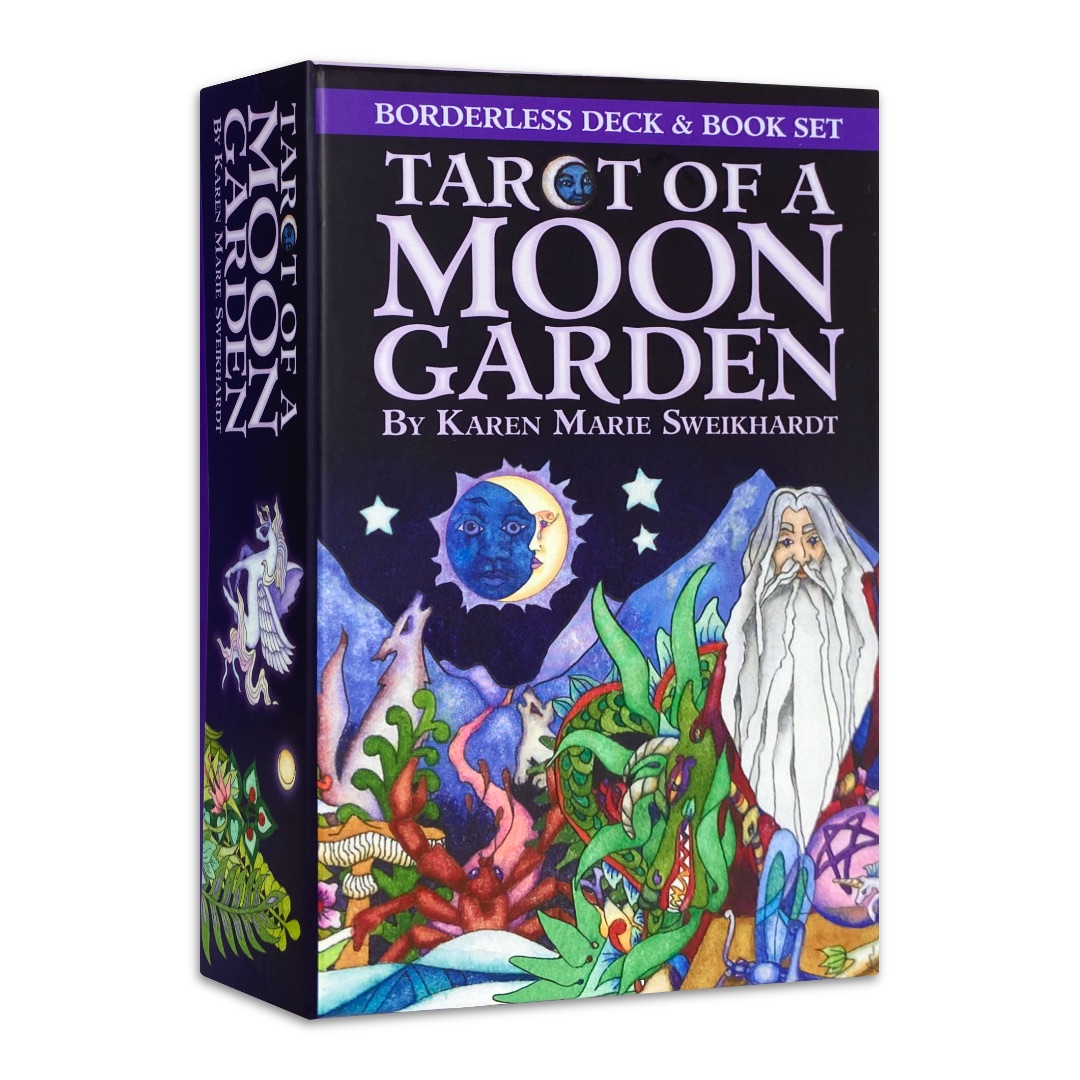 月庭塔羅無邊框版｜Borderless Tarot of a Moon Garden｜78張,蜻蜓、蝴蝶、天使和仙女翅膀傳遞神秘符碼,贈中文翻譯
