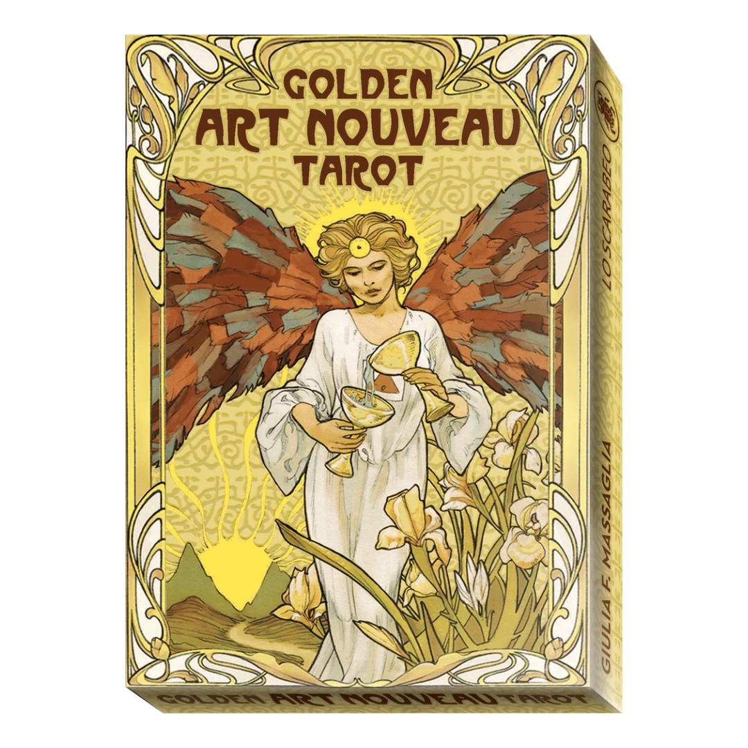 黃金新藝術大阿卡納塔羅｜Golden Art Nouveau Tarot Grand Trumps｜22張,華麗和令人驚嘆的金箔美感,贈中文翻譯