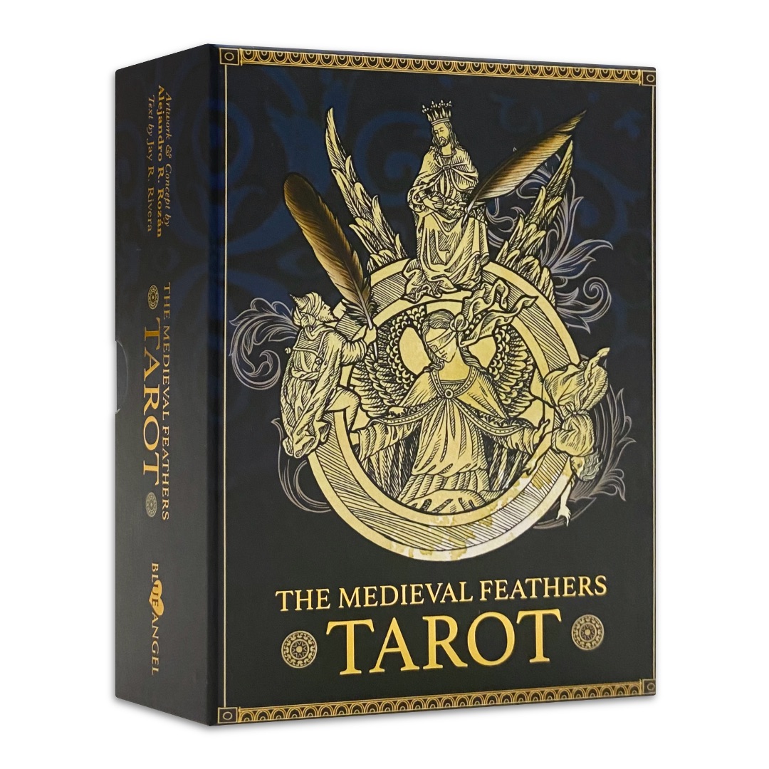 中世紀的羽毛塔羅牌｜The Medieval Feathers Tarot｜80張華麗又古老的夢境領域引領深邃反思,贈中文翻譯