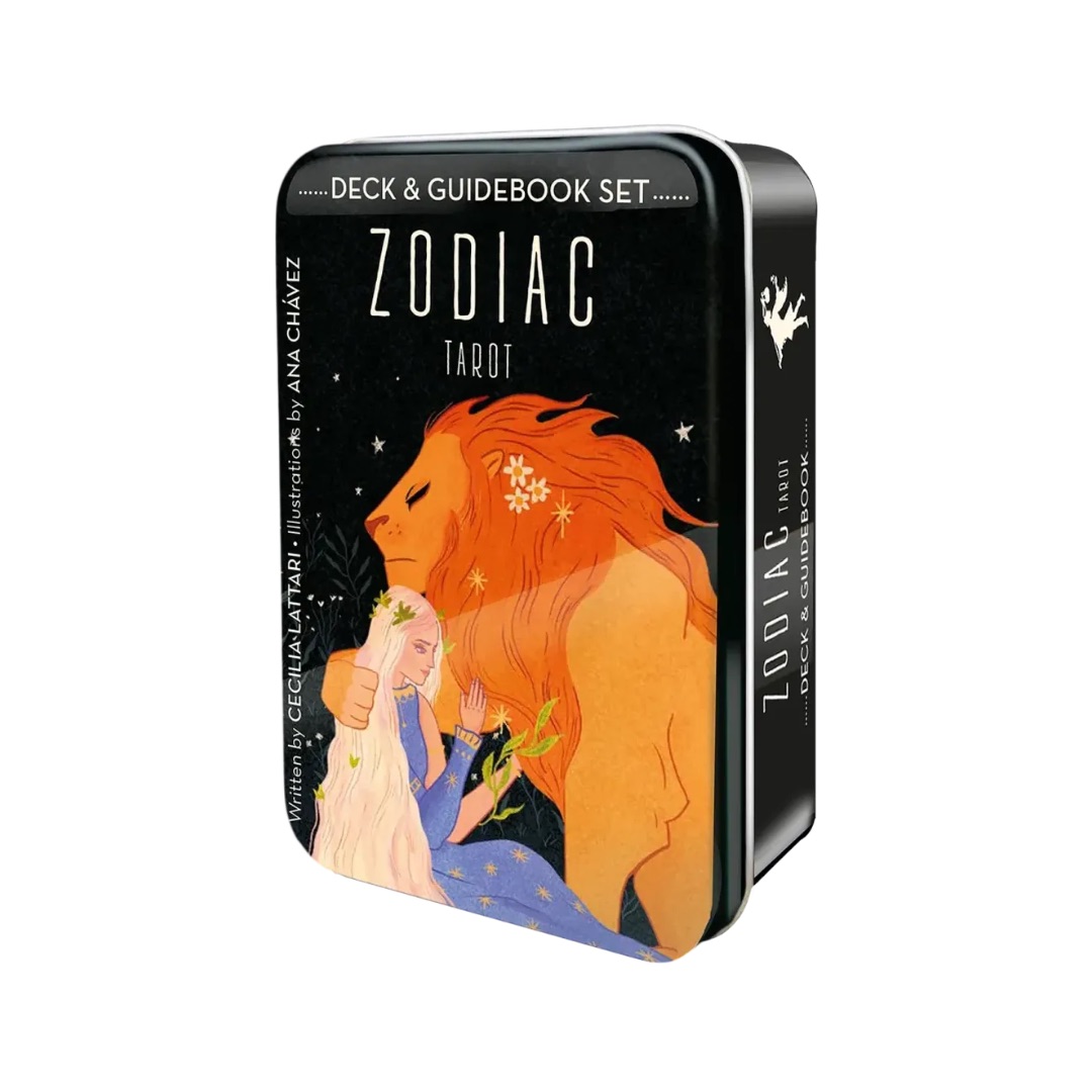 黃道帶塔羅錫鐵盒版｜Zodiac Tarot In A Tin｜78張,與黃金黎明秘密會的聯想和解釋相對應,贈中文翻譯