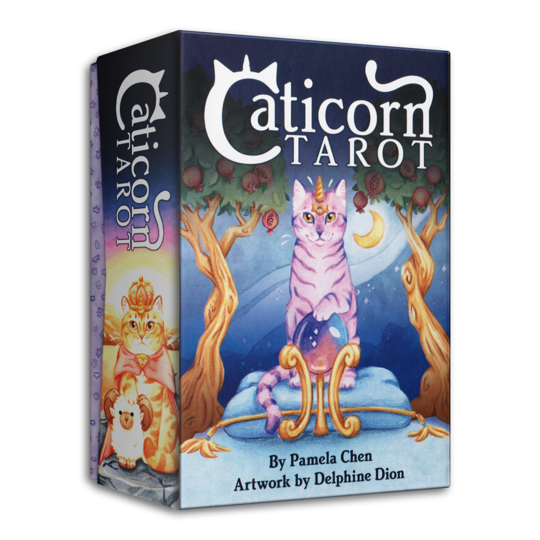 貓角獸塔羅牌｜Caticorn Tarot｜78張,深處森林中，建立一個充滿喜悅和魔法的美麗社區,贈中文翻譯