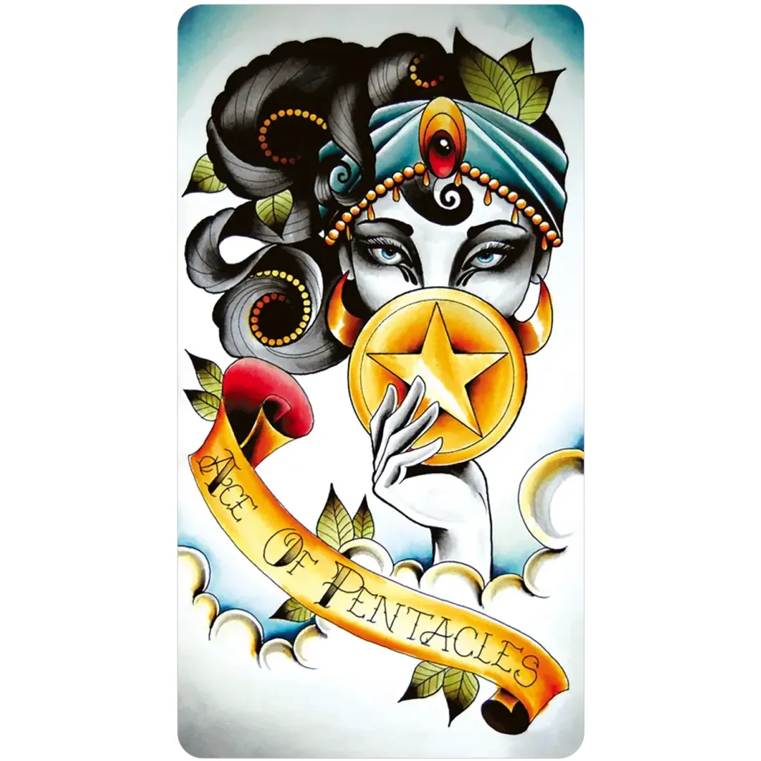 Eight Coins' Tattoo Tarot Borderless Miniature Edition-8