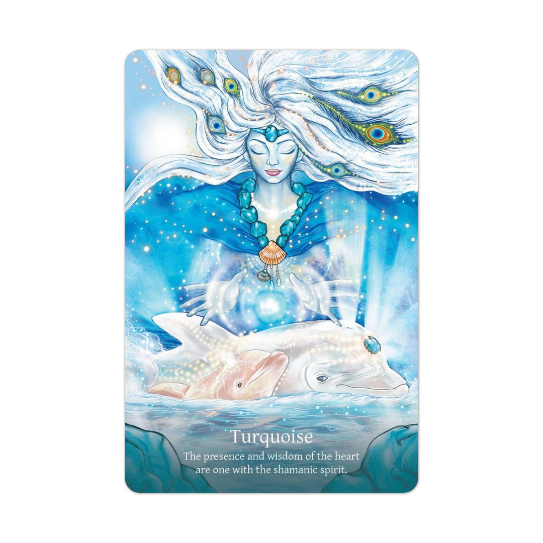 薩滿水晶神諭|Shamanic Crystals Oracle|45張,體驗宇宙無條件的愛重回和諧靈感之路,贈中文翻譯