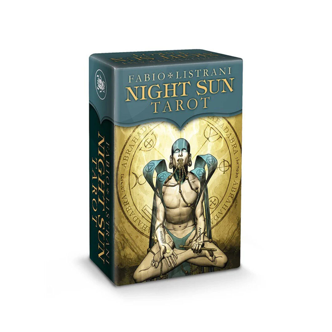 迷你版子夜塔羅｜Mini Tarot Night Sun｜78張,強大、黑暗且豐富的訊息，將恐怖和深奧融合轉換,贈中文翻譯