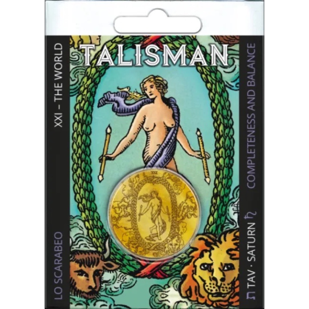 世界塔羅牌護身符幣｜Tarot Talisman - XXI. The World｜隨身占卜,典藏守護,財富意念