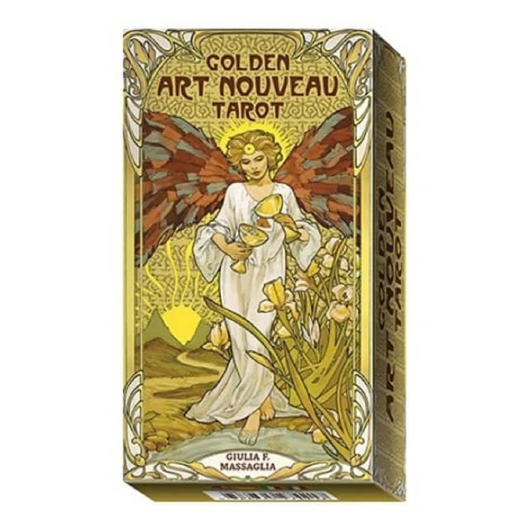 黃金新藝術塔羅｜Golden Art Nouveau Tarot｜78張,耀眼的植系展延與流動的活力線條,贈中文翻譯