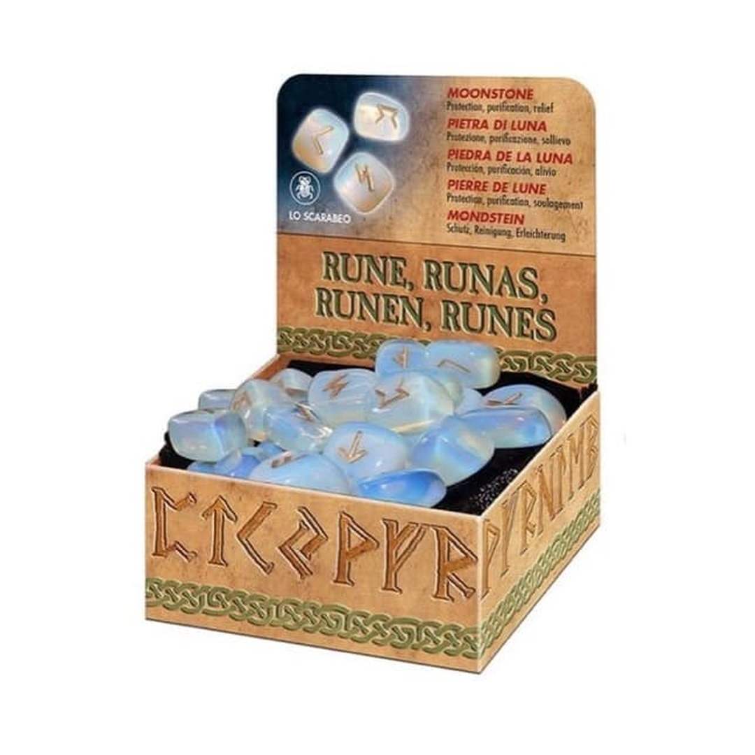 月光石盧恩符文石｜Moonstone Runes｜25顆,守護戀人愛情的晶石,女神賜給人們的獻禮