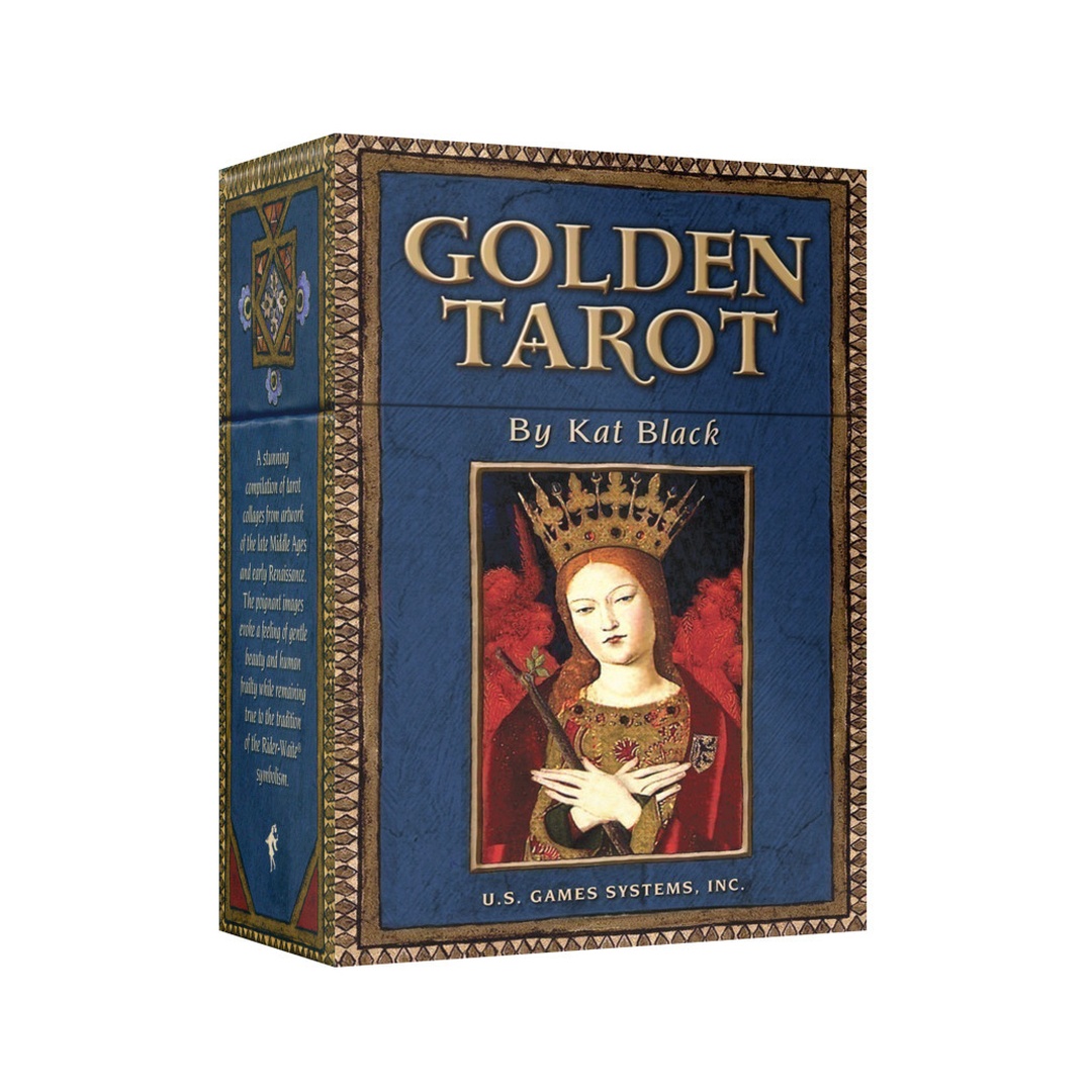 黃金塔羅｜Golden Tarot｜78張,中世紀到文藝復興的藝術化圖象拼貼作品,贈中文翻譯