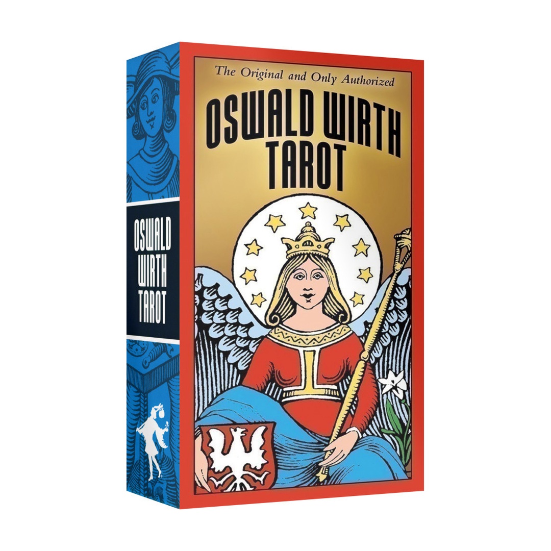 奧絲薇女巫塔羅｜Oswald Wirth Tarot Deck｜78張,充滿神祕風格以黃金色為背景，凸顯各人物與元素的色彩,贈中文翻譯