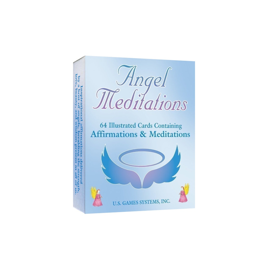 天使靜心卡｜Angel Meditations｜64張,日常冥想隨身攜帶肯定句與激勵格言,贈中文翻譯