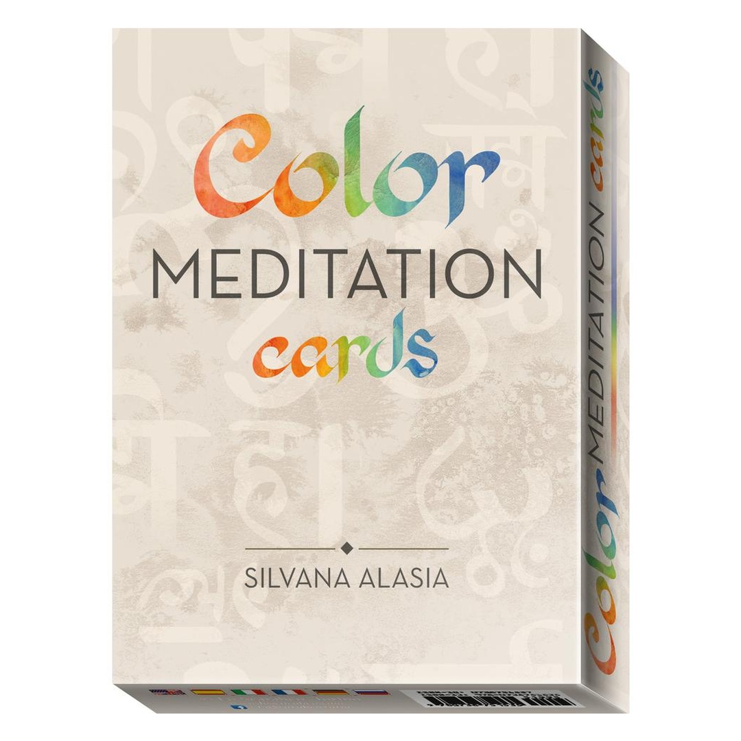 彩色冥想卡｜Color Meditation Cards｜36張,梵文字母和富有表現力的抽象水彩畫,贈中文翻譯
