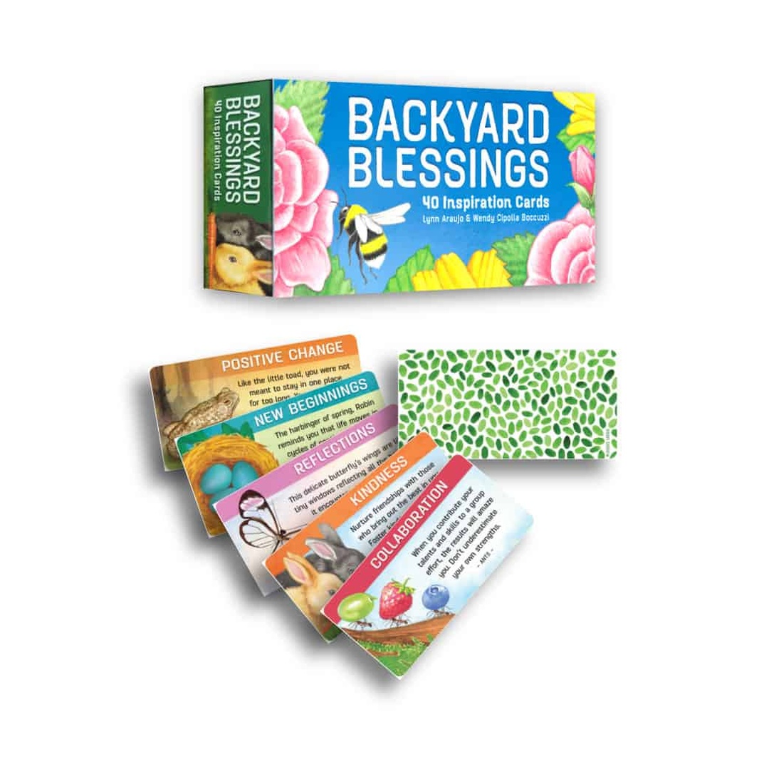 後院祝福啟發卡｜Backyard Blessings 40 Inspiration Cards｜40張,可愛的花園夥伴具有智慧的信息與祝福分享,贈中文翻譯