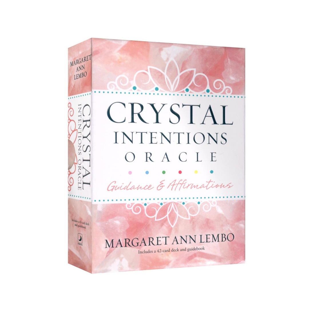 水晶正念神諭卡｜Crystal Intentions Oracle｜42張,訊息圖像內含 6種代表愛、健康、金錢、保護、直覺和幸福的色彩,贈中文翻譯