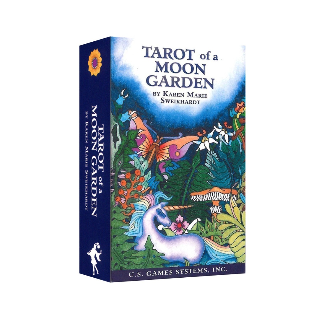 月光花園塔羅｜Tarot Of A Moon Garden｜78張,蝴蝶、獨角獸、海豚、天使及仙女，充滿魔力帶來許多智慧訊息,贈中文翻譯