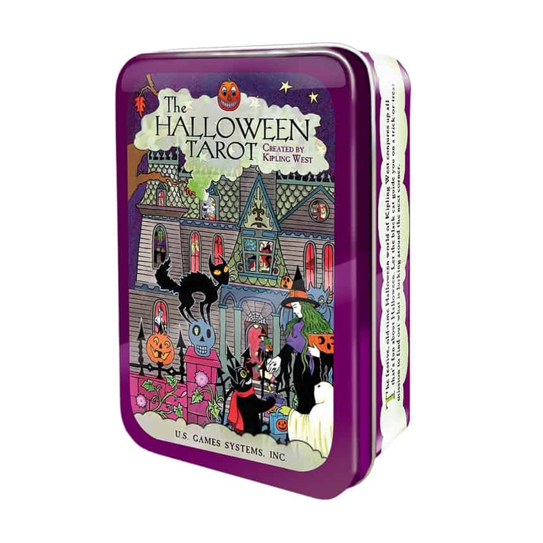 萬聖節塔羅錫鐵盒｜Halloween Tarot In Tin｜78張,,贈中文翻譯