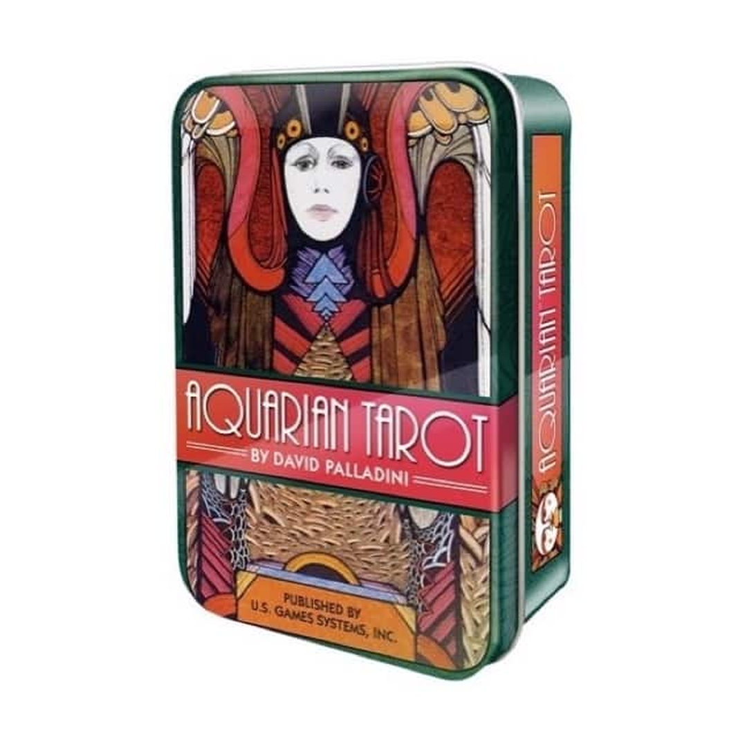 水瓶座塔羅錫鐵盒｜Aquarian Tarot In A Tin｜78張,,贈中文翻譯