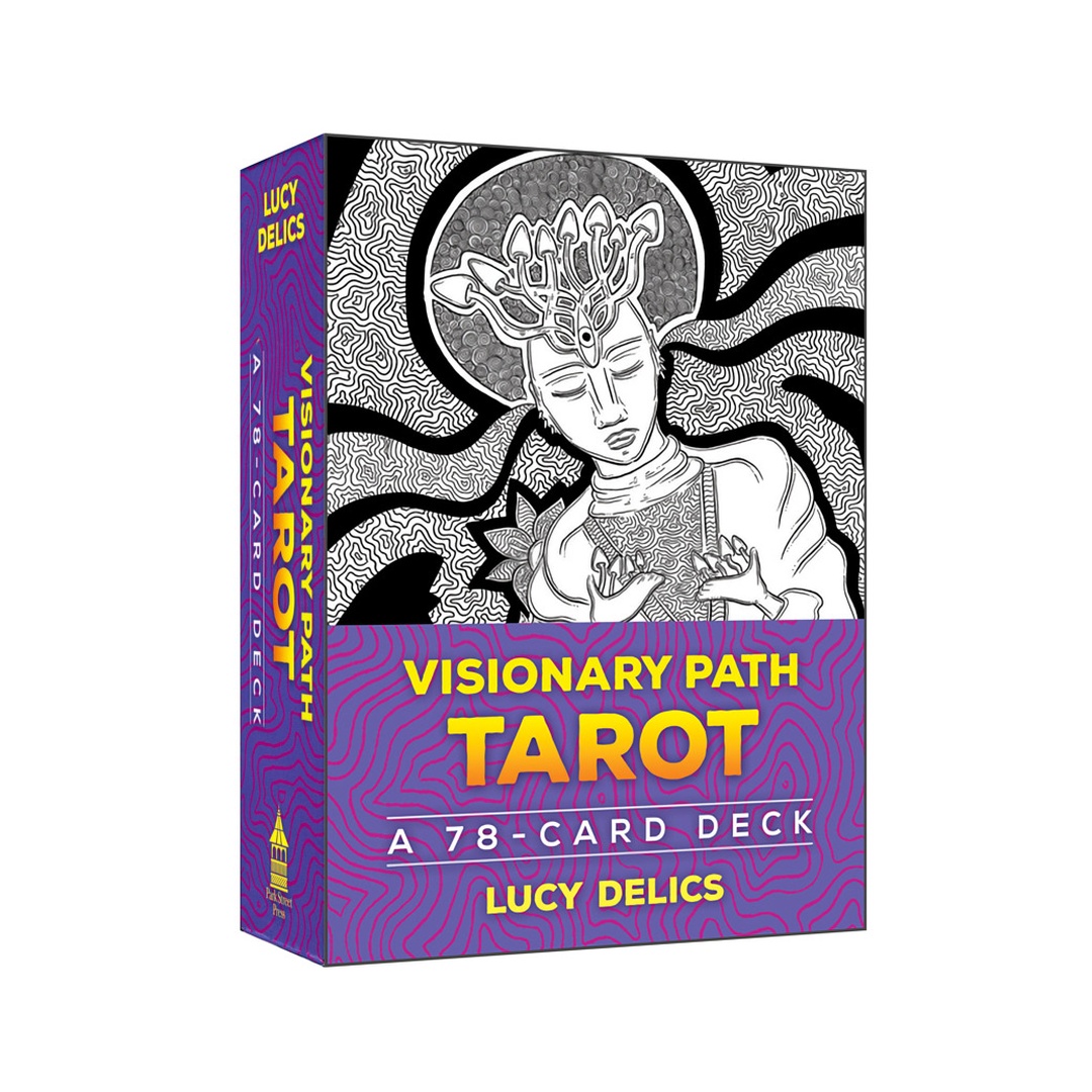 夢想之路塔羅牌｜Visionary Path Tarot｜78張,帶入靈魂、傳送門和兔子洞，碎形圖案振動著古老歌曲觸動視覺體驗的純真及魔力,贈中文翻譯