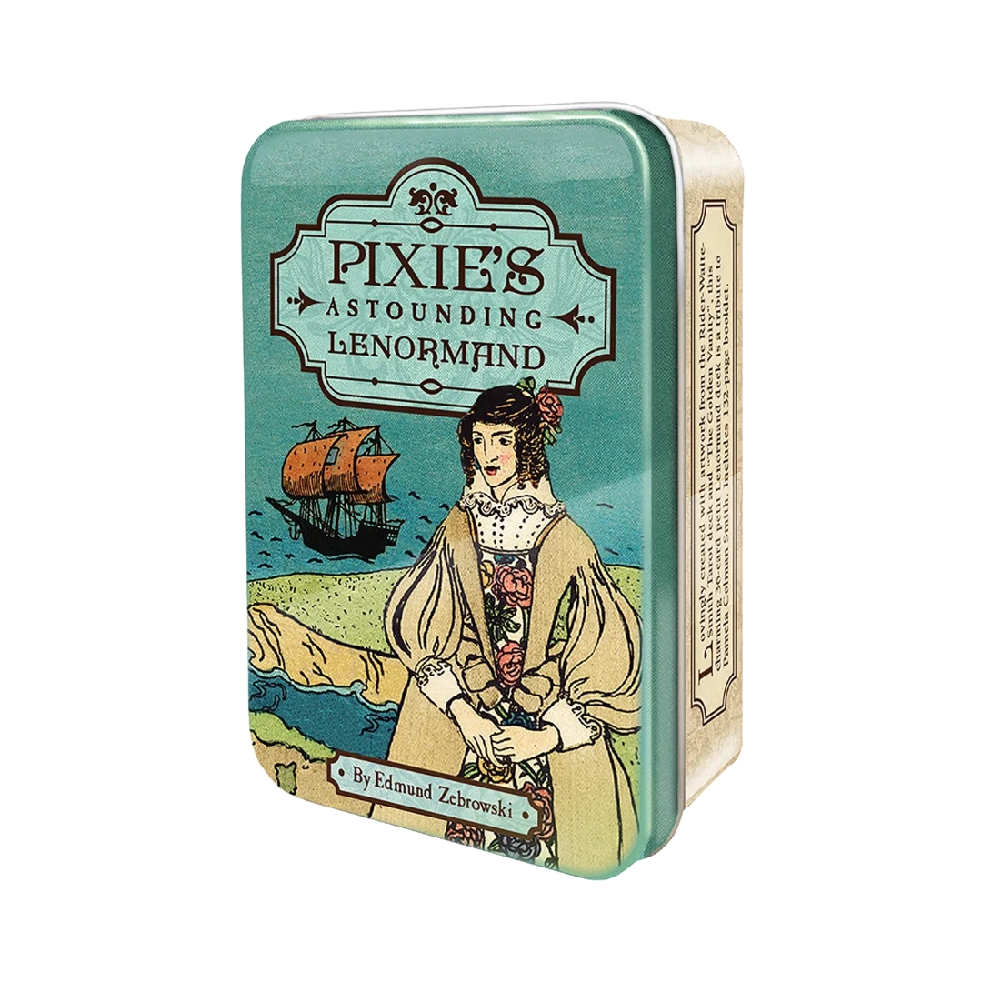 袖珍版偉特雷諾曼塔羅錫鐵盒｜Pixies Astounding Lenormand Deck｜36張,贈中文翻譯