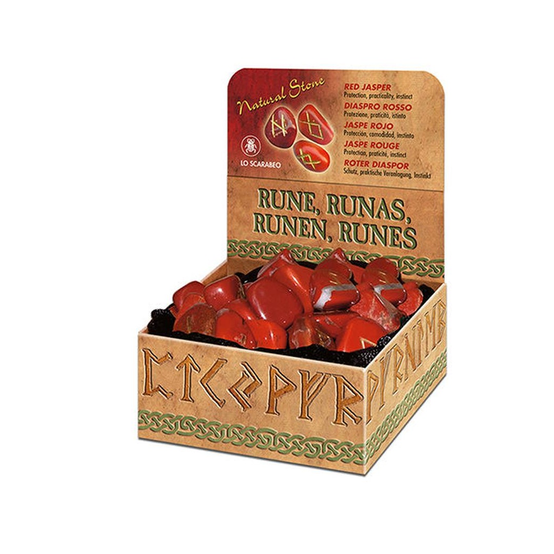 紅璧玉盧恩符文石｜Lo Scarabeo Red Jasper Runes｜25顆