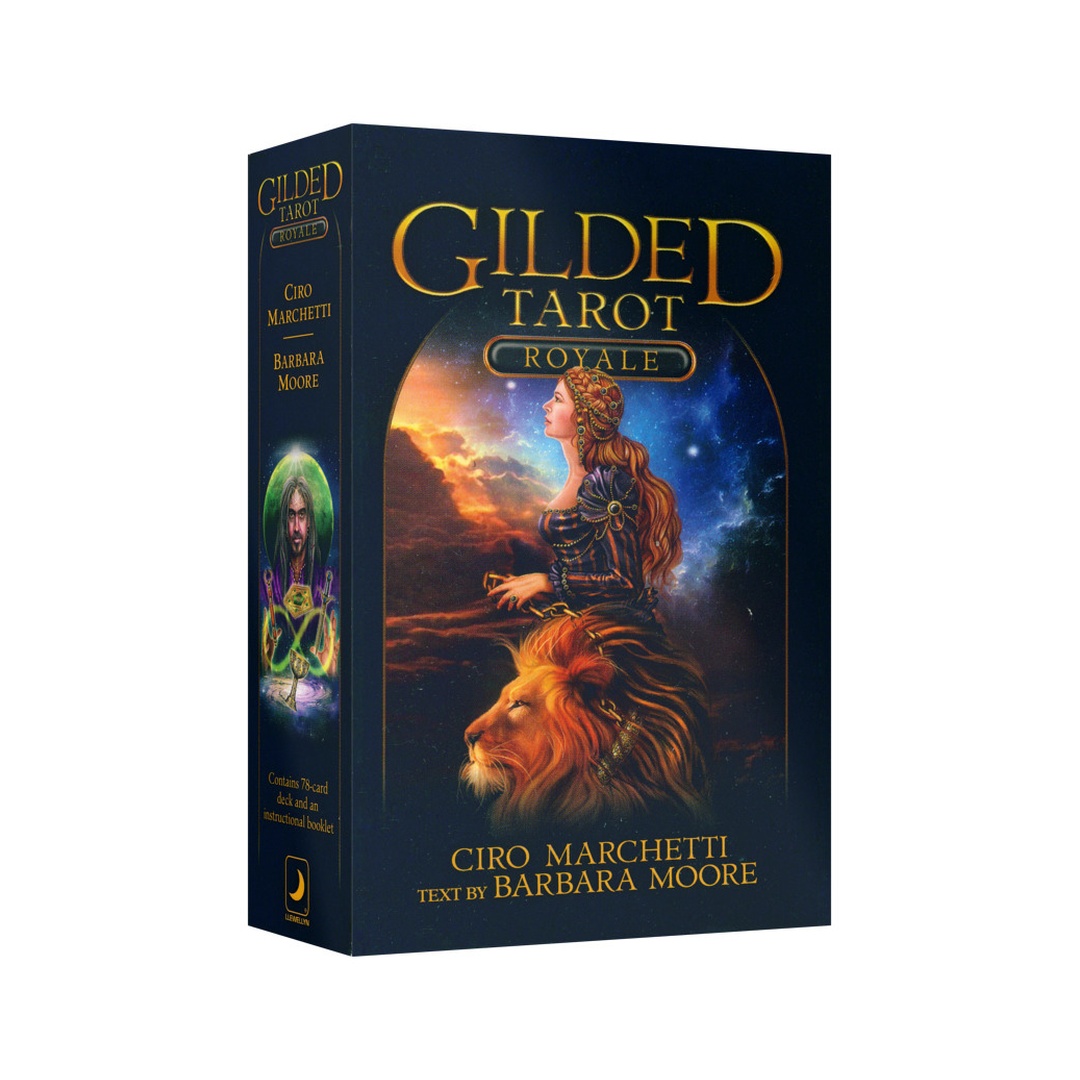 皇家炫金塔羅平裝版｜Gilded Tarot Royale Deck｜78張,無邊框牌卡、豐富色彩和時尚設計、中世紀的魔法師、女祭司、國王與騎士,贈中文翻譯