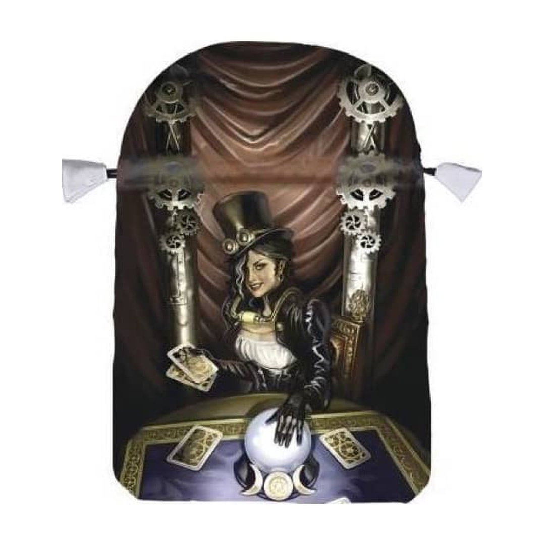蒸汽龐克女祭司塔羅收納袋｜Steampunk High Priestess Satin Tarot Bag｜能量袋、牌卡袋、塔羅袋、束口袋、保護袋