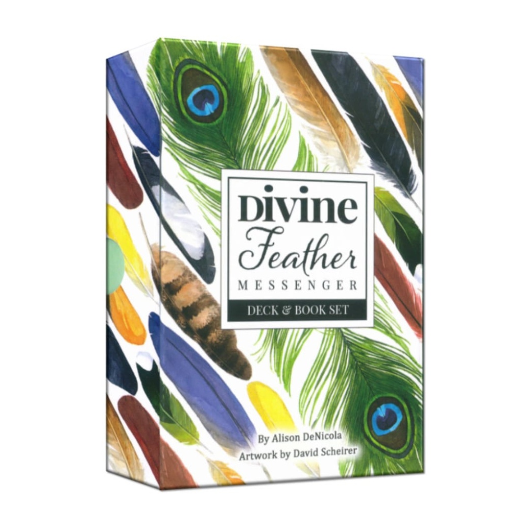 神聖羽毛訊息卡｜Divine Feather Messenger｜44張,為尋求旨意的人帶來天使智慧與療癒能量,贈中文翻譯