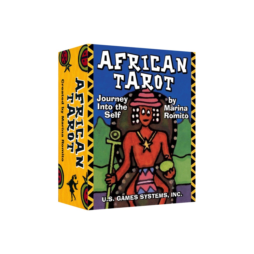 非洲俏皮版塔羅(口袋尺寸) ｜African Tarot Deck｜78張,塗鴉創作中，既隨意卻又可愛，簡單又不失重點,贈中文翻譯