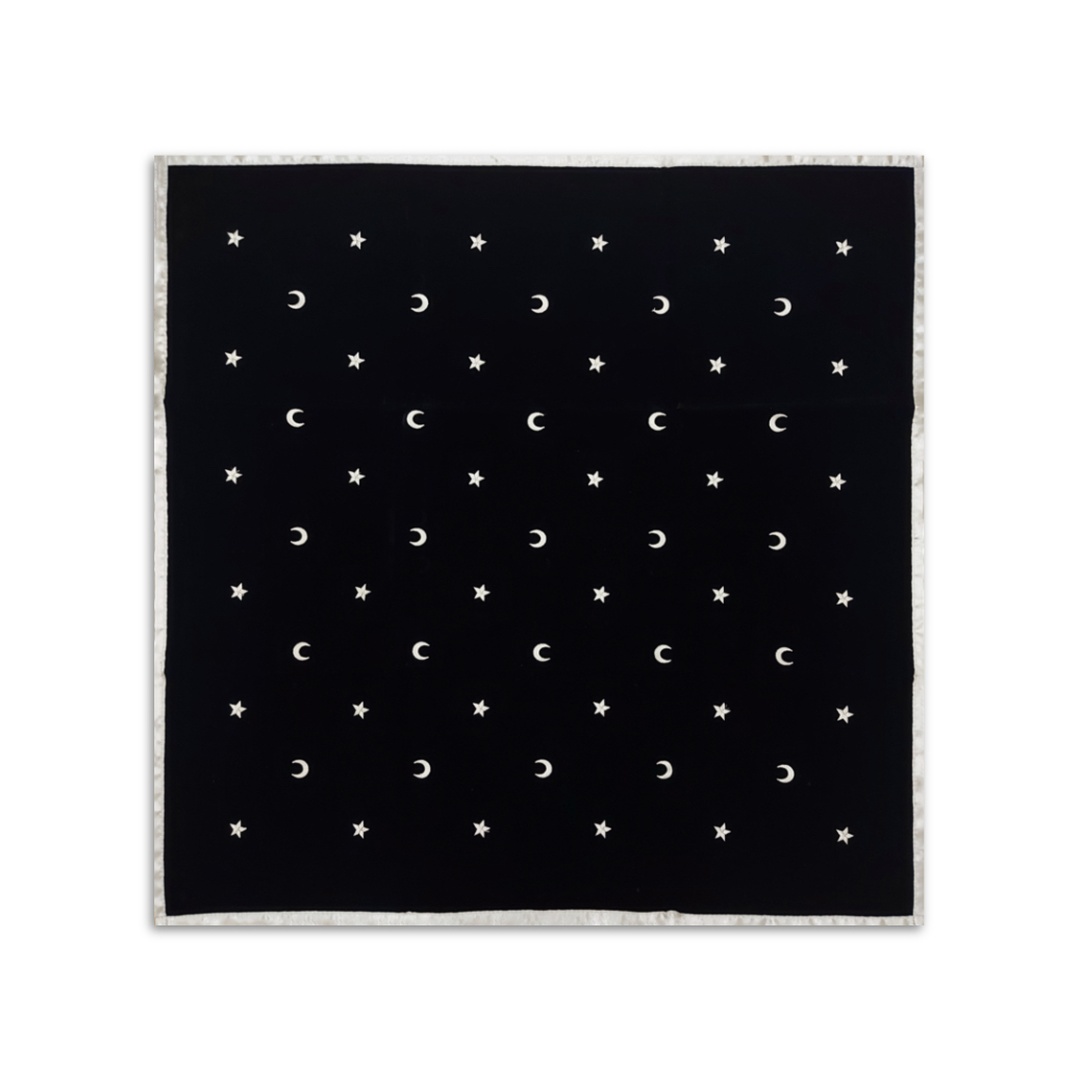 義大利進口_塔羅桌布 星星與月亮塔羅桌布(絨)|Tarot Tablecloths Moon Stars Velvet|