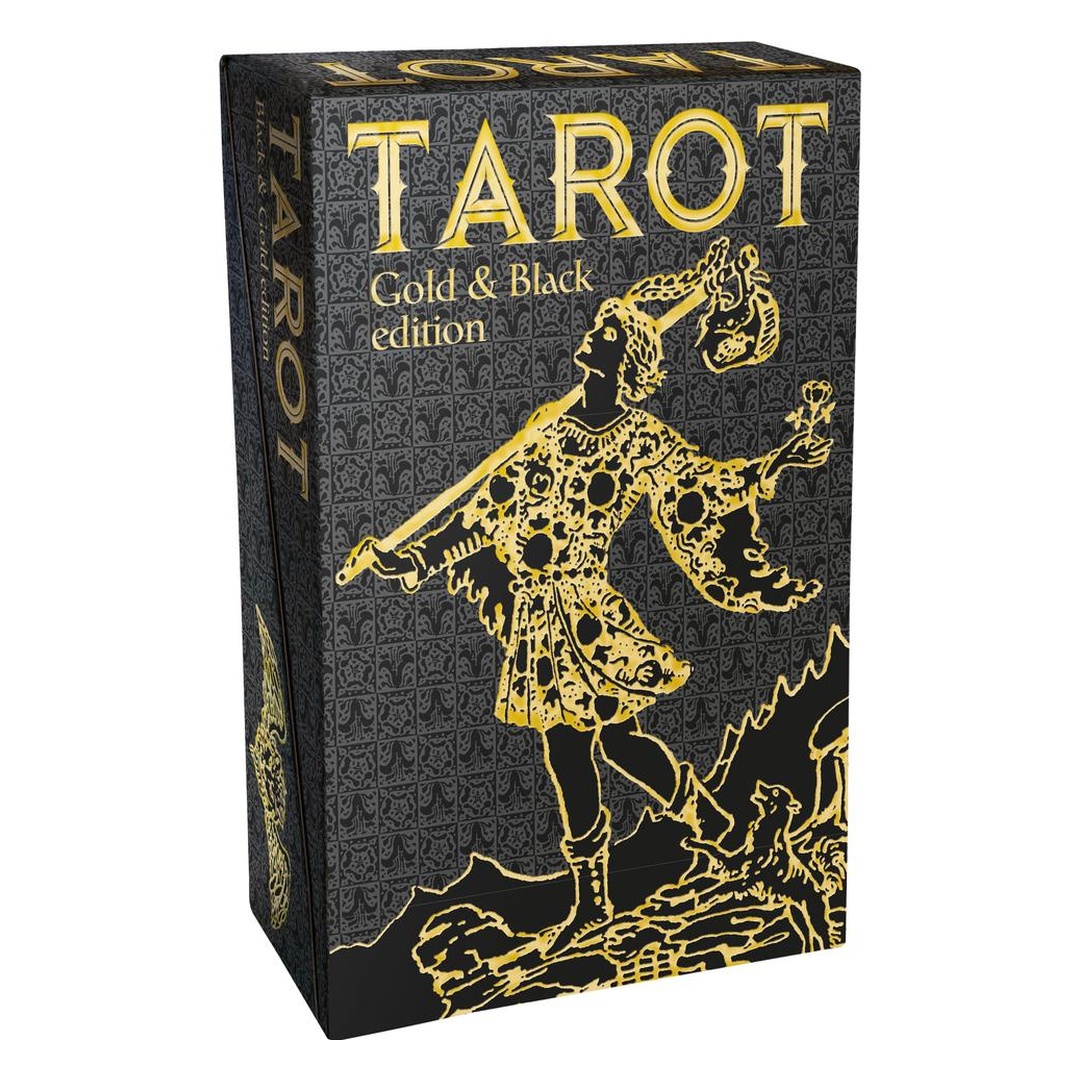 金墨塔羅（金箔製程）｜Tarot Goldblack Gold Foil｜78張,純粹優雅及豐富性,贈中文翻譯