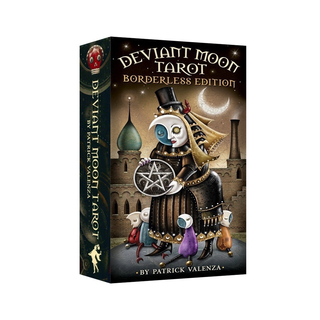 月亮魔偶塔羅無邊框版｜Deviant Moon Tarot Borderless Edition｜78張,黑色幽默深刻意涵,贈中文翻譯
