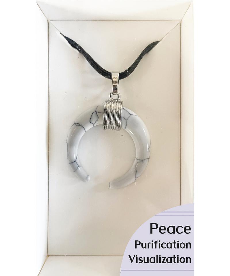 White Magnesite Amulet Pendant-0